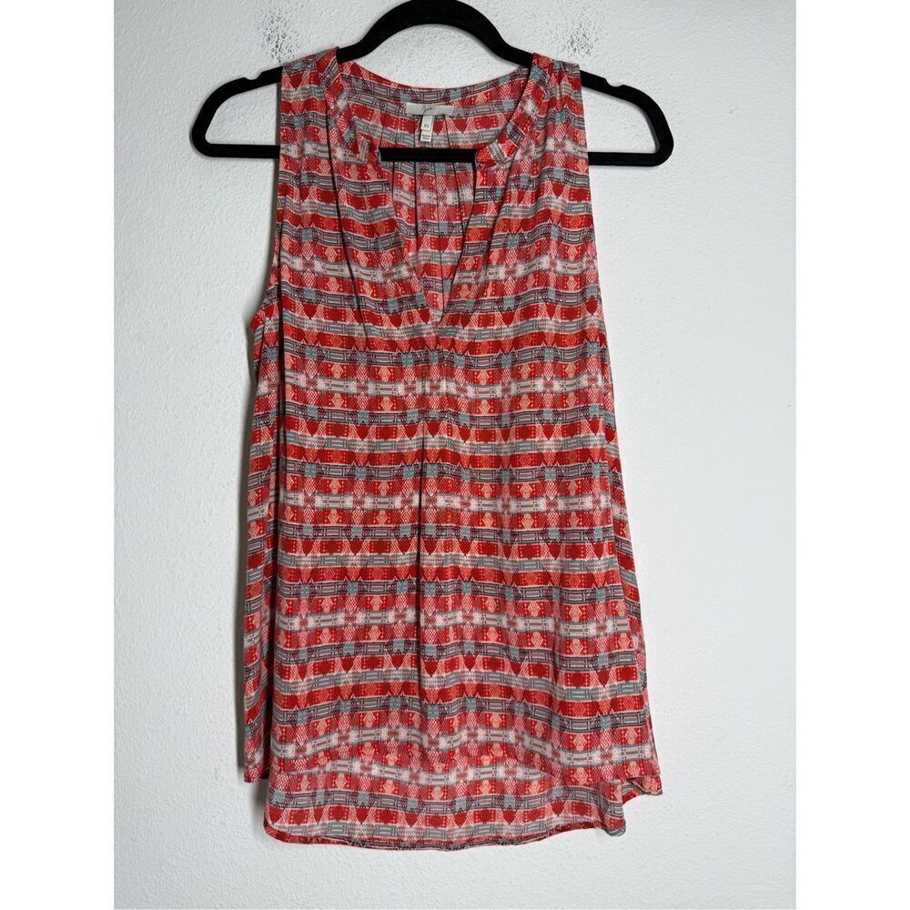 Joie Aruna Silk Burnt Orange V Neck Sleeveless Tank Top Sz XS Boho